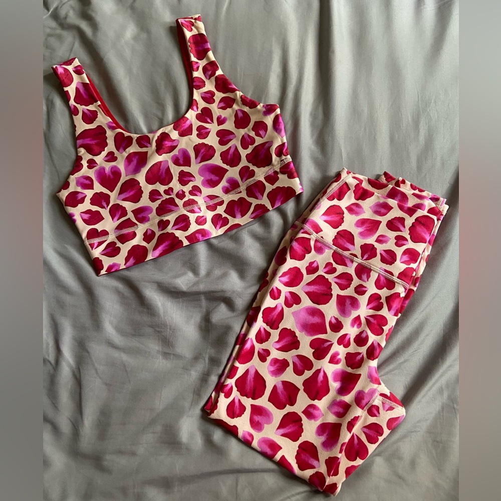 PowerHold by Fabletics Rose Petal matching workout set
